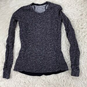 Lululemon Runderful Long Sleeve Knotted Jacquard Black White
